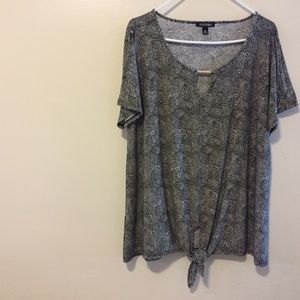 Roz & Ali Blouse Peekaboo Cold Shoulder XL